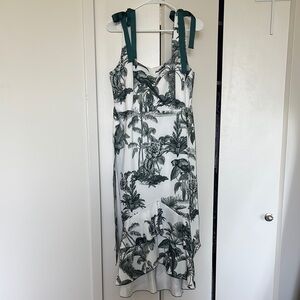 ASOS Tropical Print Green and White Dress